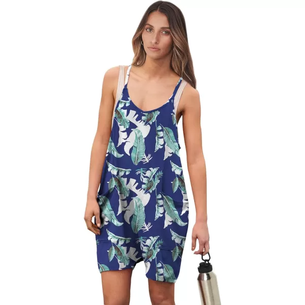imageANRABESS Womens Summer Casual Sleeveless Rompers Loose Spaghetti Strap Shorts Overalls Jumpsuit with Pockets28green Leaves