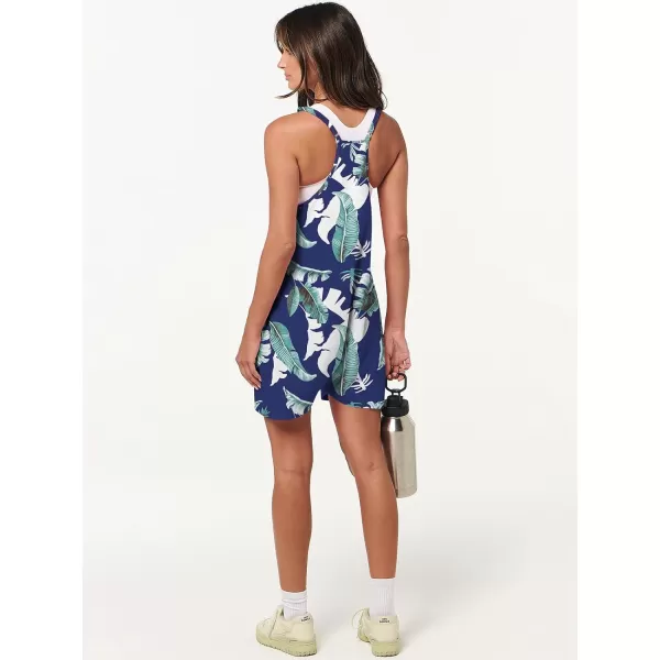 imageANRABESS Womens Summer Casual Sleeveless Rompers Loose Spaghetti Strap Shorts Overalls Jumpsuit with Pockets28green Leaves