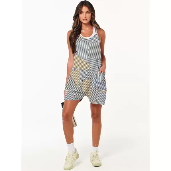 imageANRABESS Womens Summer Casual Sleeveless Rompers Loose Spaghetti Strap Shorts Overalls Jumpsuit with Pockets29diamond Stripe