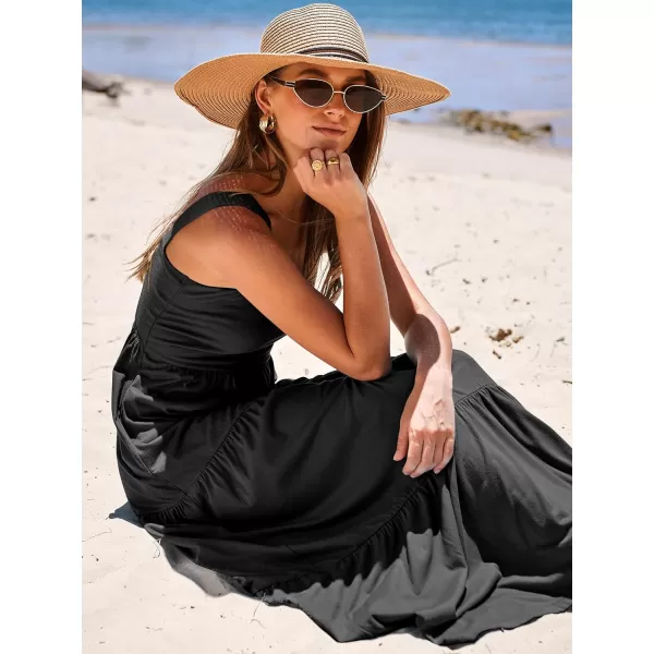 imageANRABESS Womens Summer Casual Sleeveless Square Neck Swing Dresses Flowy Tiered Long Maxi Beach Sun Dress with Pockets01 Black