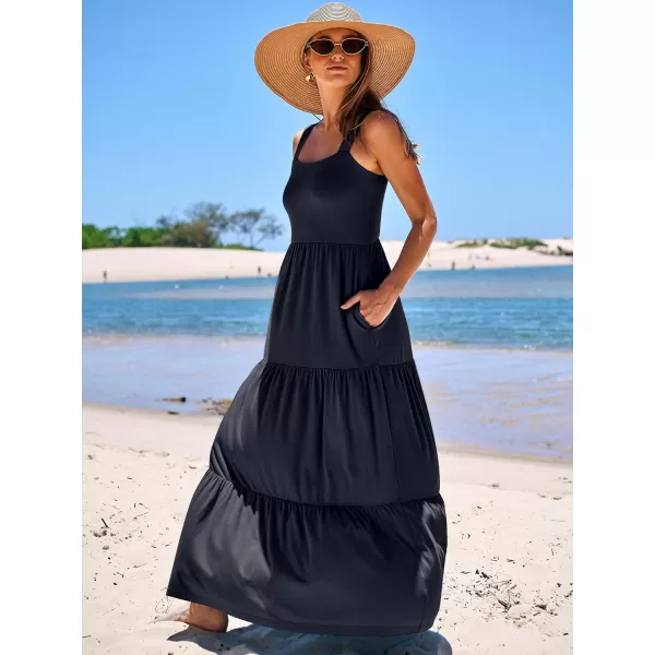 imageANRABESS Womens Summer Casual Sleeveless Square Neck Swing Dresses Flowy Tiered Long Maxi Beach Sun Dress with Pockets02 Navy Blue