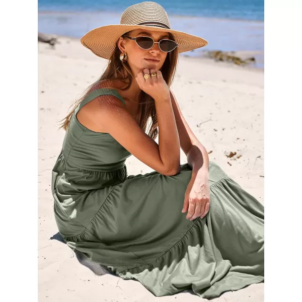 imageANRABESS Womens Summer Casual Sleeveless Square Neck Swing Dresses Flowy Tiered Long Maxi Beach Sun Dress with Pockets03 Olive