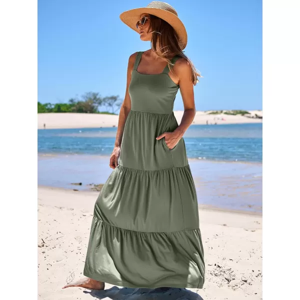 imageANRABESS Womens Summer Casual Sleeveless Square Neck Swing Dresses Flowy Tiered Long Maxi Beach Sun Dress with Pockets03 Olive