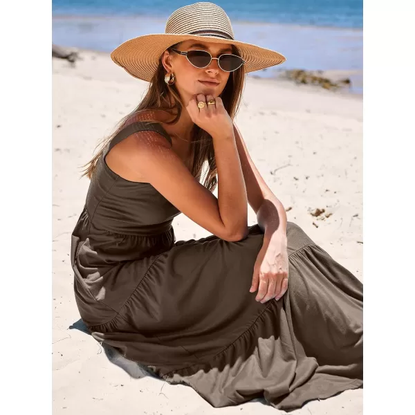 imageANRABESS Womens Summer Casual Sleeveless Square Neck Swing Dresses Flowy Tiered Long Maxi Beach Sun Dress with Pockets04 Coffee