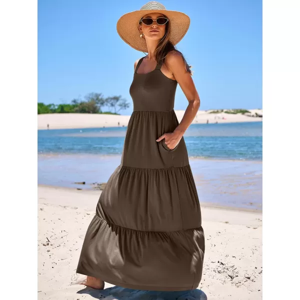 imageANRABESS Womens Summer Casual Sleeveless Square Neck Swing Dresses Flowy Tiered Long Maxi Beach Sun Dress with Pockets04 Coffee