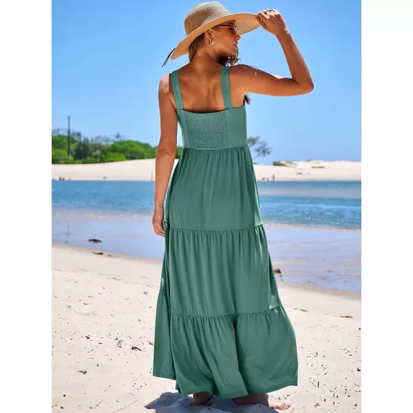 imageANRABESS Womens Summer Casual Sleeveless Square Neck Swing Dresses Flowy Tiered Long Maxi Beach Sun Dress with PocketsGrass