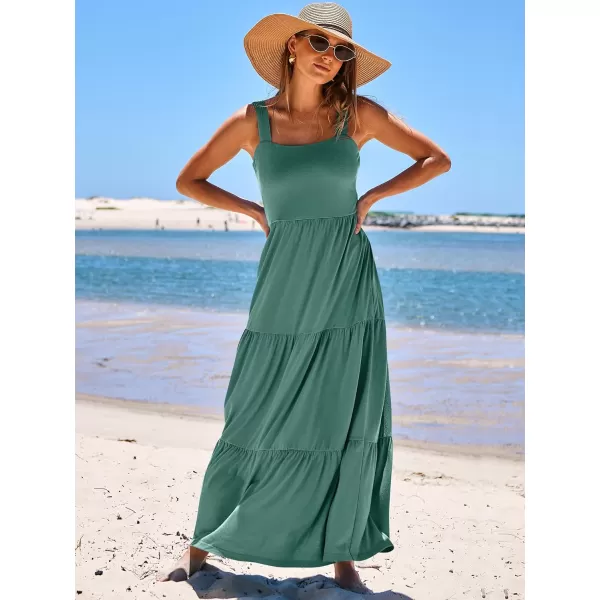 imageANRABESS Womens Summer Casual Sleeveless Square Neck Swing Dresses Flowy Tiered Long Maxi Beach Sun Dress with PocketsGrass