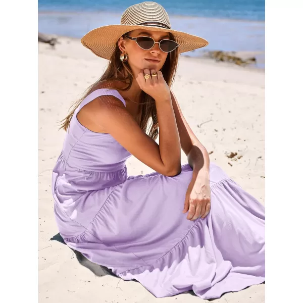 imageANRABESS Womens Summer Casual Sleeveless Square Neck Swing Dresses Flowy Tiered Long Maxi Beach Sun Dress with PocketsPurple