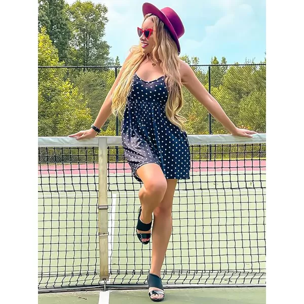 imageANRABESS Womens Summer Casual Sleeveless V Neck Beach Rompers Loose Spaghetti Strap Shorts Jumpsuit with Pockets06polka Dot Black