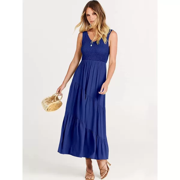 imageANRABESS Womens Summer Casual Sleeveless V Neck Smocked Boho Asymmetric Tiered Beach Long Dress with PocketsBlue 02