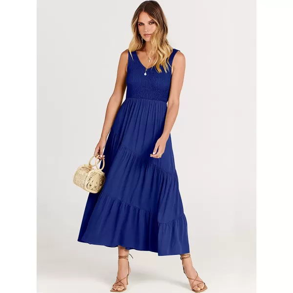 imageANRABESS Womens Summer Casual Sleeveless V Neck Smocked Boho Asymmetric Tiered Beach Long Dress with PocketsBlue 02