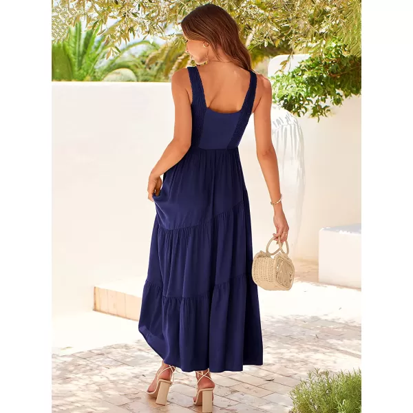 imageANRABESS Womens Summer Casual Sleeveless V Neck Smocked Boho Asymmetric Tiered Beach Long Dress with PocketsBlue