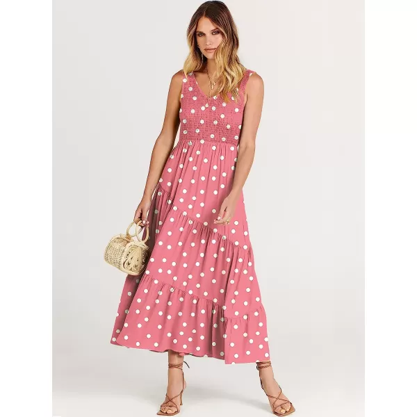 imageANRABESS Womens Summer Casual Sleeveless V Neck Smocked Boho Asymmetric Tiered Beach Long Dress with PocketsDot 01