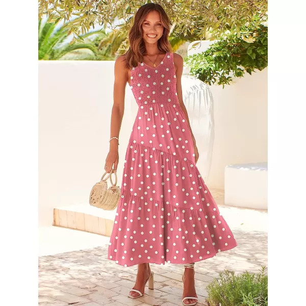 imageANRABESS Womens Summer Casual Sleeveless V Neck Smocked Boho Asymmetric Tiered Beach Long Dress with PocketsDot 01