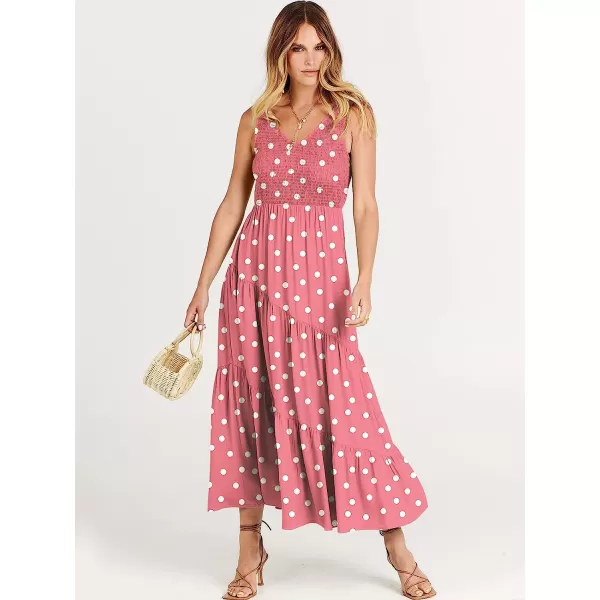 imageANRABESS Womens Summer Casual Sleeveless V Neck Smocked Boho Asymmetric Tiered Beach Long Dress with PocketsDot 01