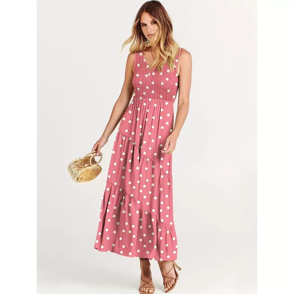 imageANRABESS Womens Summer Casual Sleeveless V Neck Smocked Boho Asymmetric Tiered Beach Long Dress with PocketsDot 01