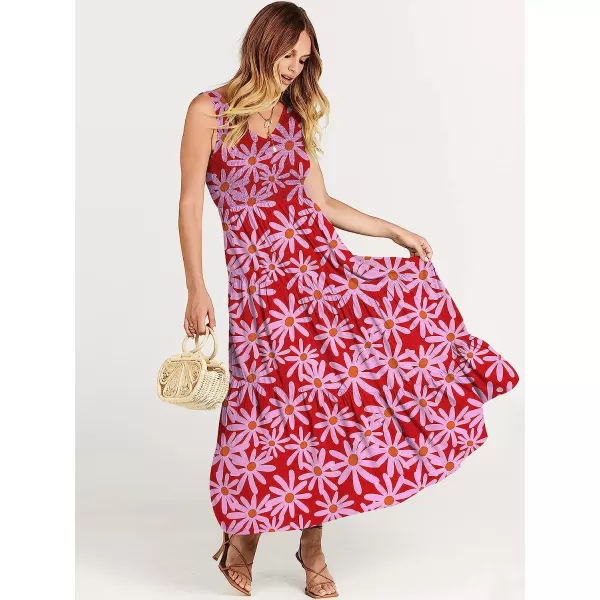imageANRABESS Womens Summer Casual Sleeveless V Neck Smocked Boho Asymmetric Tiered Beach Long Dress with PocketsFlora 01