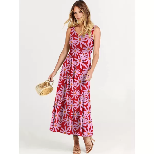 imageANRABESS Womens Summer Casual Sleeveless V Neck Smocked Boho Asymmetric Tiered Beach Long Dress with PocketsFlora 01