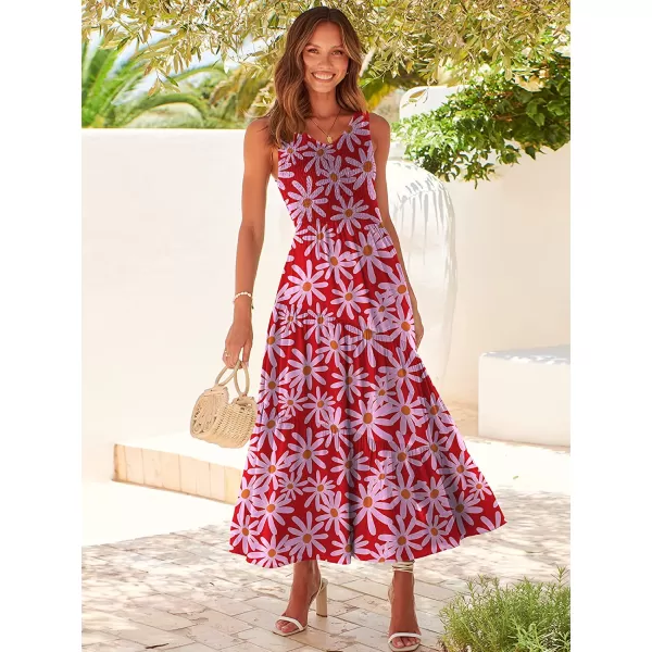 imageANRABESS Womens Summer Casual Sleeveless V Neck Smocked Boho Asymmetric Tiered Beach Long Dress with PocketsFlora 01