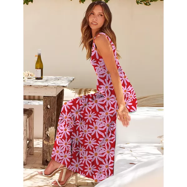 imageANRABESS Womens Summer Casual Sleeveless V Neck Smocked Boho Asymmetric Tiered Beach Long Dress with PocketsFlora 01