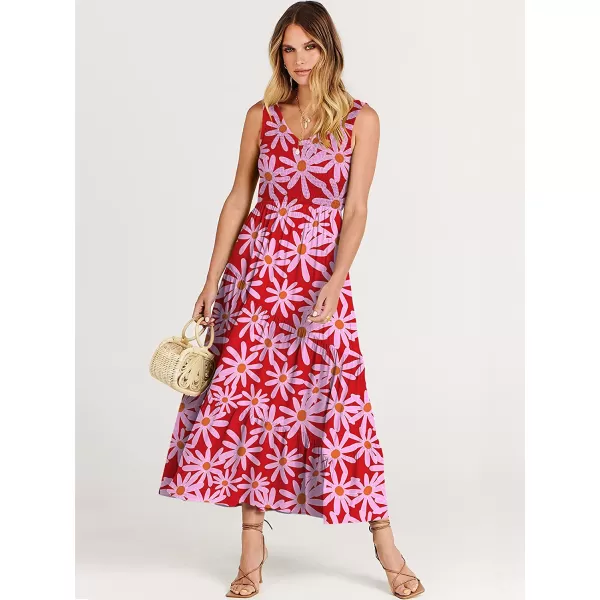 imageANRABESS Womens Summer Casual Sleeveless V Neck Smocked Boho Asymmetric Tiered Beach Long Dress with PocketsFlora 01