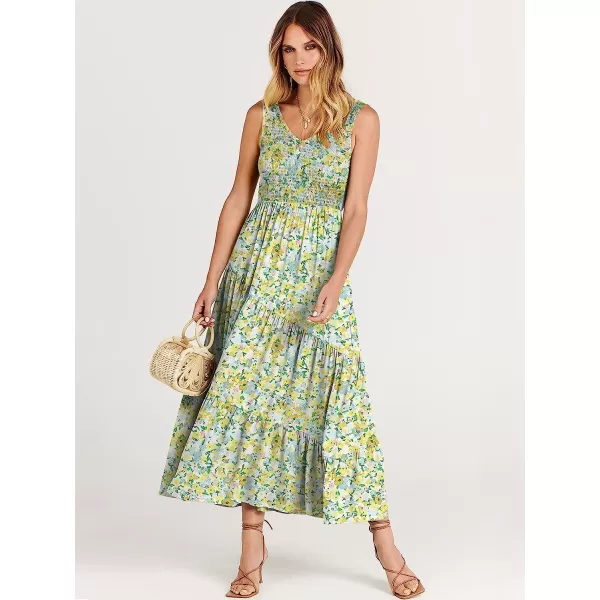 imageANRABESS Womens Summer Casual Sleeveless V Neck Smocked Boho Asymmetric Tiered Beach Long Dress with PocketsFlora 02