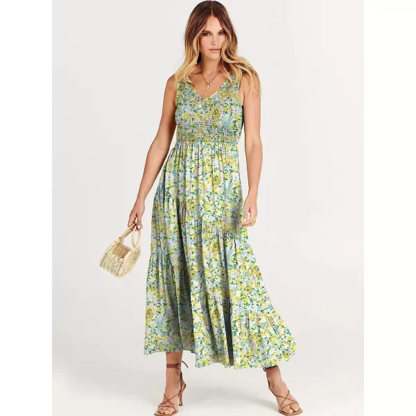imageANRABESS Womens Summer Casual Sleeveless V Neck Smocked Boho Asymmetric Tiered Beach Long Dress with PocketsFlora 02