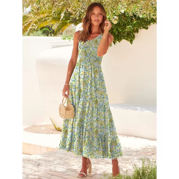 imageANRABESS Womens Summer Casual Sleeveless V Neck Smocked Boho Asymmetric Tiered Beach Long Dress with PocketsFlora 02