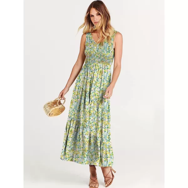imageANRABESS Womens Summer Casual Sleeveless V Neck Smocked Boho Asymmetric Tiered Beach Long Dress with PocketsFlora 02