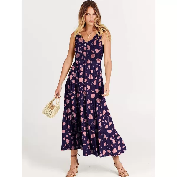 imageANRABESS Womens Summer Casual Sleeveless V Neck Smocked Boho Asymmetric Tiered Beach Long Dress with PocketsFlora 04
