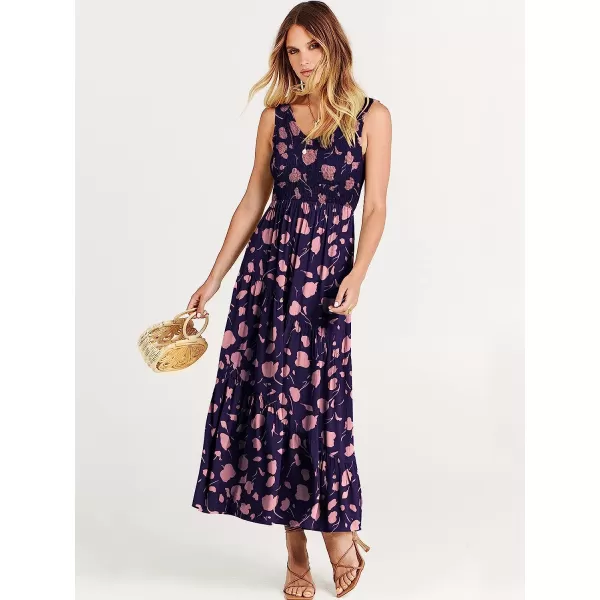 imageANRABESS Womens Summer Casual Sleeveless V Neck Smocked Boho Asymmetric Tiered Beach Long Dress with PocketsFlora 04