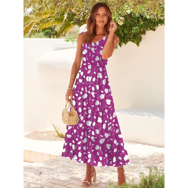 imageANRABESS Womens Summer Casual Sleeveless V Neck Smocked Boho Asymmetric Tiered Beach Long Dress with PocketsFlora 05