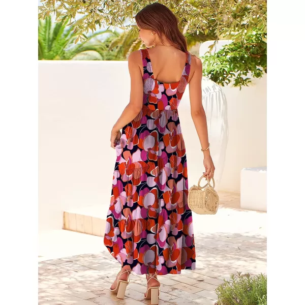 imageANRABESS Womens Summer Casual Sleeveless V Neck Smocked Boho Asymmetric Tiered Beach Long Dress with PocketsFlora 06