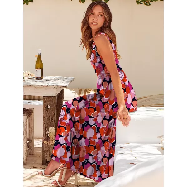 imageANRABESS Womens Summer Casual Sleeveless V Neck Smocked Boho Asymmetric Tiered Beach Long Dress with PocketsFlora 06