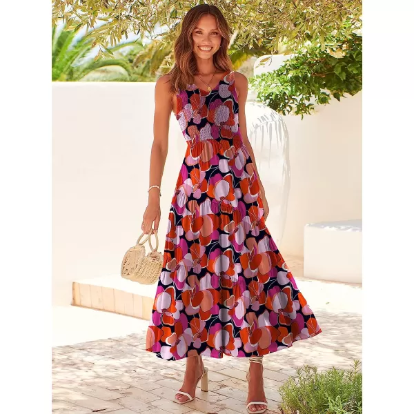 imageANRABESS Womens Summer Casual Sleeveless V Neck Smocked Boho Asymmetric Tiered Beach Long Dress with PocketsFlora 06