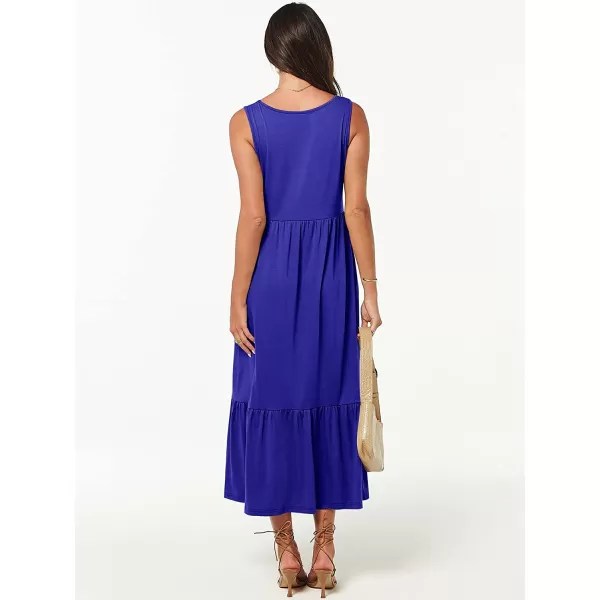 imageANRABESS Womens Summer Casual Sleeveless V Neck Swing Dress Casual Flowy Tiered Maxi Beach Dress with Pockets09royal Blue