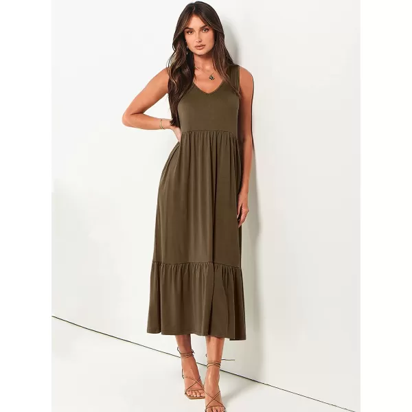 imageANRABESS Womens Summer Casual Sleeveless V Neck Swing Dress Casual Flowy Tiered Maxi Beach Dress with Pockets15coffee
