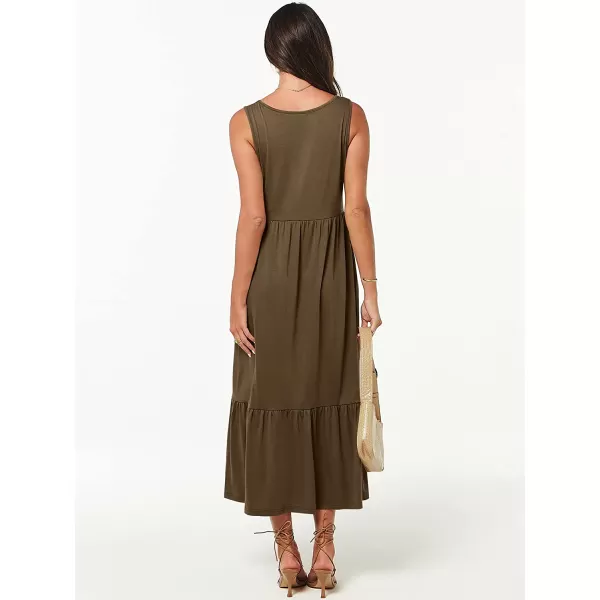 imageANRABESS Womens Summer Casual Sleeveless V Neck Swing Dress Casual Flowy Tiered Maxi Beach Dress with Pockets15coffee
