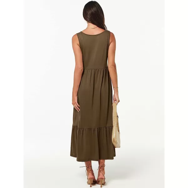 imageANRABESS Womens Summer Casual Sleeveless V Neck Swing Dress Casual Flowy Tiered Maxi Beach Dress with Pockets15coffee