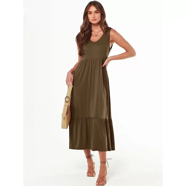 imageANRABESS Womens Summer Casual Sleeveless V Neck Swing Dress Casual Flowy Tiered Maxi Beach Dress with Pockets15coffee