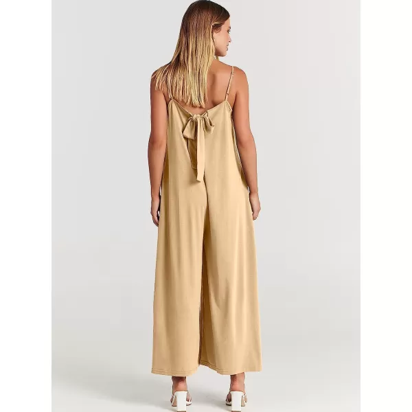 imageANRABESS Womens Summer Casual Spaghetti Strap V Neck Oversized Wide Leg Jumpsuit Pockets Beach Travel OutfitsBeige