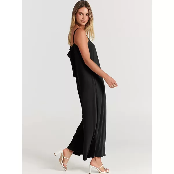 imageANRABESS Womens Summer Casual Spaghetti Strap V Neck Oversized Wide Leg Jumpsuit Pockets Beach Travel OutfitsBlack