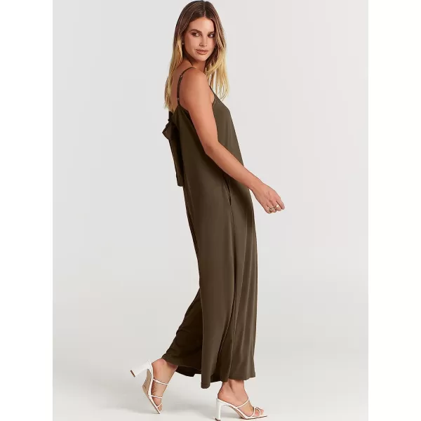 imageANRABESS Womens Summer Casual Spaghetti Strap V Neck Oversized Wide Leg Jumpsuit Pockets Beach Travel OutfitsCoffee