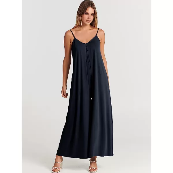 imageANRABESS Womens Summer Casual Spaghetti Strap V Neck Oversized Wide Leg Jumpsuit Pockets Beach Travel OutfitsDeep Blue