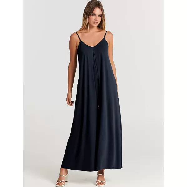 imageANRABESS Womens Summer Casual Spaghetti Strap V Neck Oversized Wide Leg Jumpsuit Pockets Beach Travel OutfitsDeep Blue