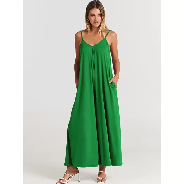 imageANRABESS Womens Summer Casual Spaghetti Strap V Neck Oversized Wide Leg Jumpsuit Pockets Beach Travel OutfitsGrass