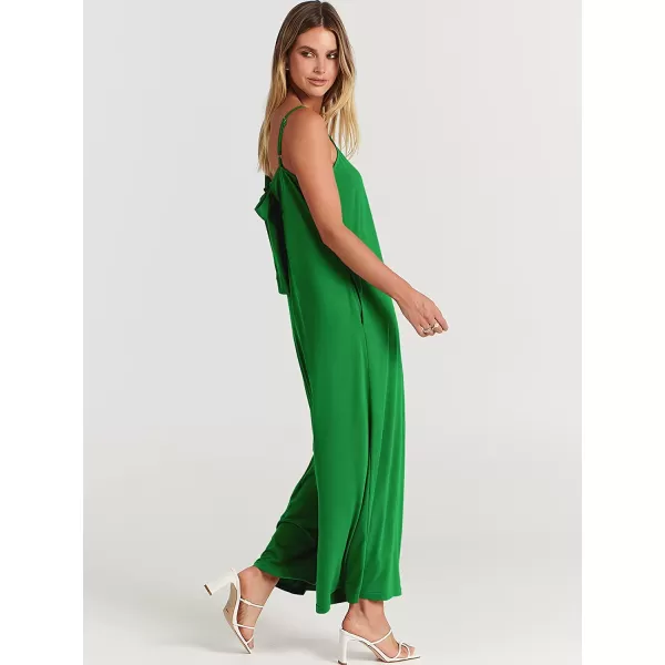 imageANRABESS Womens Summer Casual Spaghetti Strap V Neck Oversized Wide Leg Jumpsuit Pockets Beach Travel OutfitsGrass
