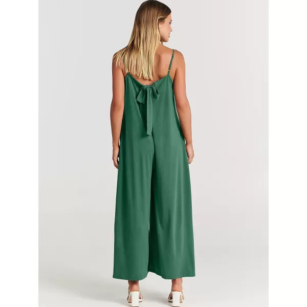 imageANRABESS Womens Summer Casual Spaghetti Strap V Neck Oversized Wide Leg Jumpsuit Pockets Beach Travel OutfitsGreen