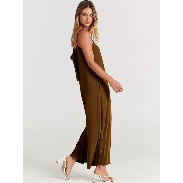 imageANRABESS Womens Summer Casual Spaghetti Strap V Neck Oversized Wide Leg Jumpsuit Pockets Beach Travel OutfitsKhaki