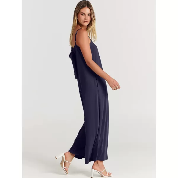imageANRABESS Womens Summer Casual Spaghetti Strap V Neck Oversized Wide Leg Jumpsuit Pockets Beach Travel OutfitsNavy Blue